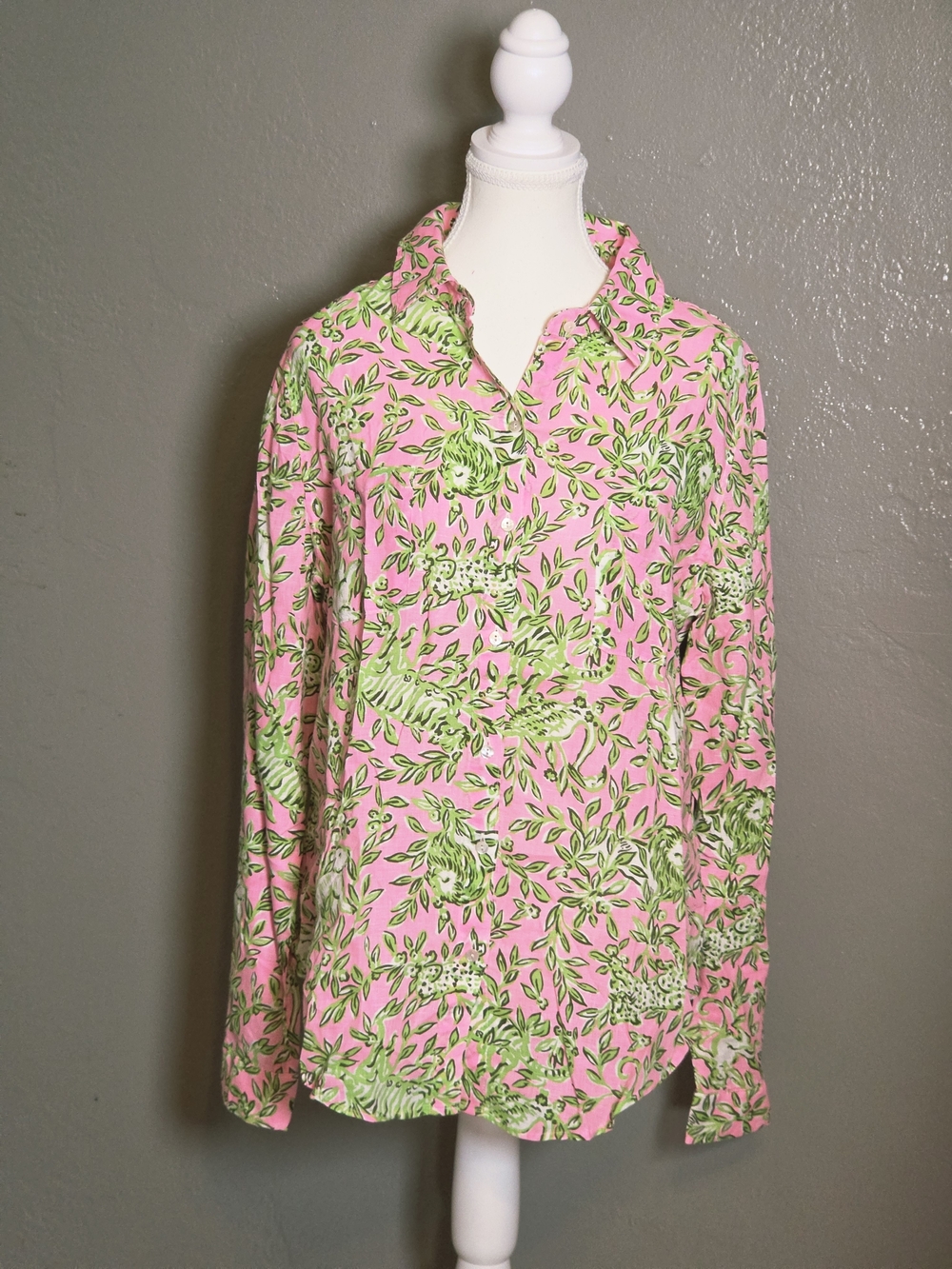 Lillyy Pulitzer Womens M Sea View Rousseau Pink Main Character Line Linen NWOT - Picture 2 of 11